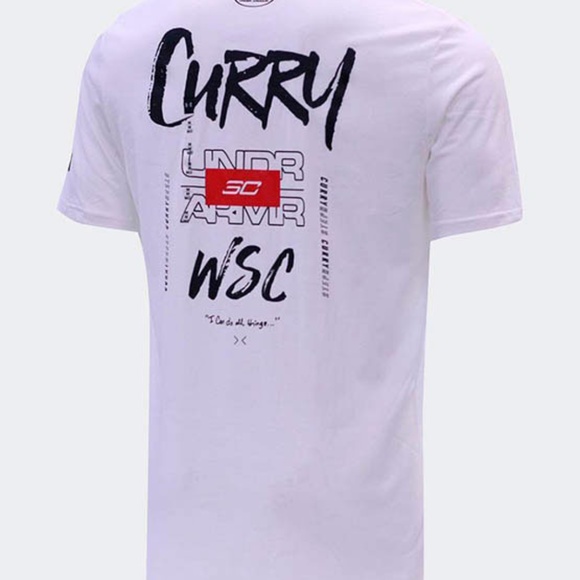 Under Armour UA Stephen Curry SC30 Stack Logo Tee 1342985-100 (White) - Picture 2 of 4